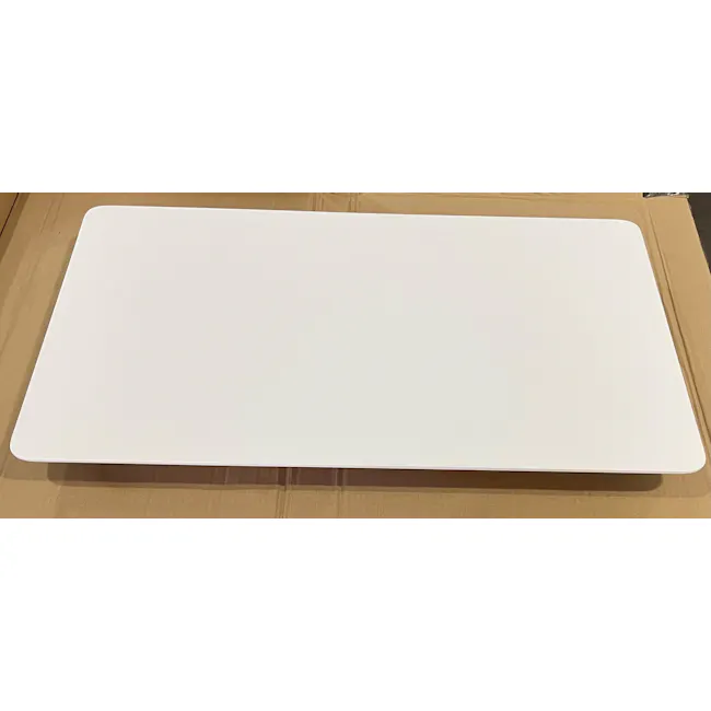 (As-is) Harold Coffee Table - Natural, White - 2 - White rectangular table, cardboard box, flat surface, minimalist design