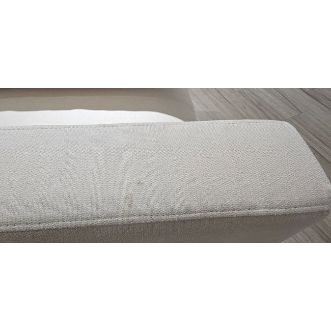 (As-is) Russell Armless Unit - Oat (Eco Clean Fabric) - 10 - Light beige fabric, textured surface, small stain, minor