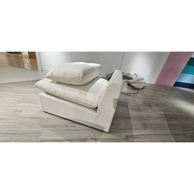 (As-is) Russell Armless Unit - Oat (Eco Clean Fabric) - 13 - Cream-colored, modern, minimalist, contemporary, plush, soft