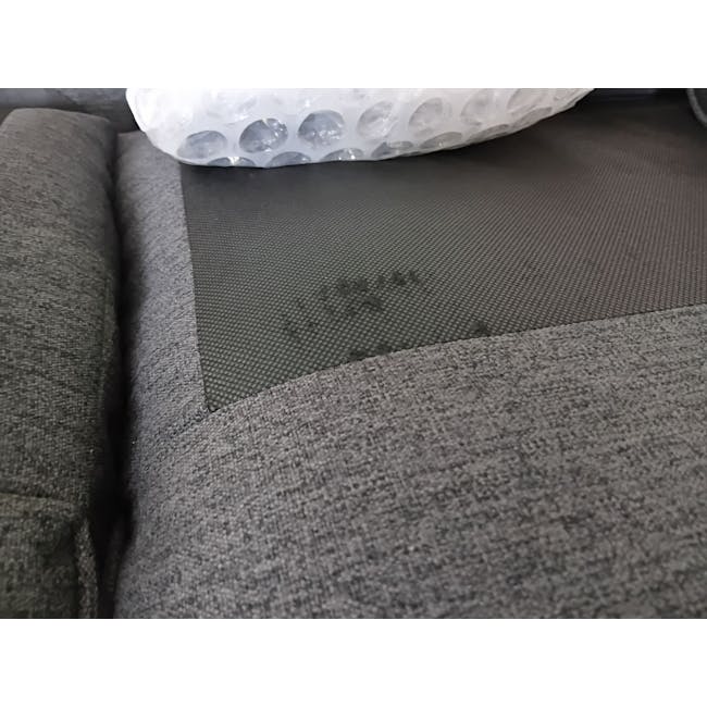 (As-is) Royce 3 Seater Sofa -  Seal (Fabric) - 1 - 13 - Grey textured fabric, bubble-wrapped object, cushioned surface