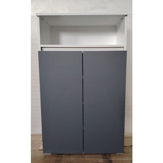 (As-is) Muse Tall Cabinet 0.6m - White Grey - 2