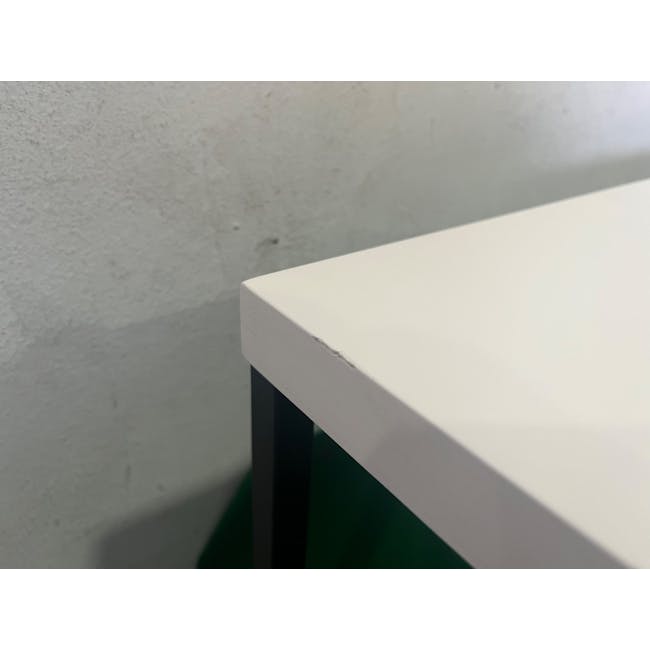 (As-is) Myron Rectangle Coffee Table - White, Matt Black - 1 - 3
