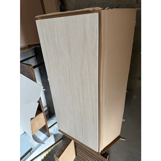 (As-is) Nelson Dining Table 2m - Travertine (Sintered Stone) - 2