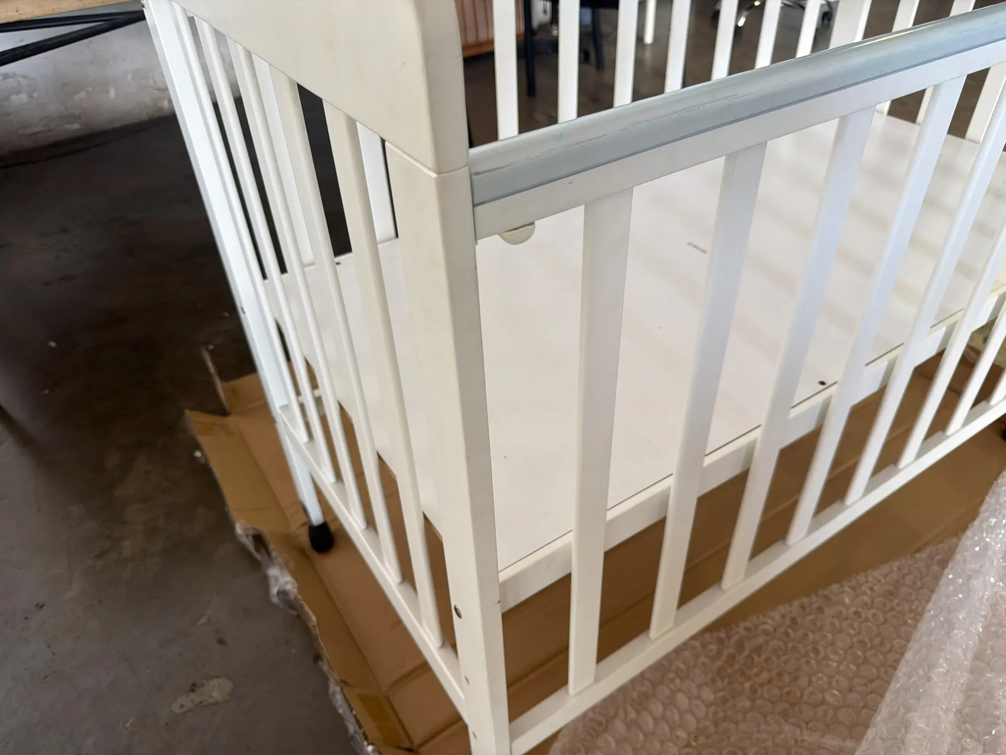 (As-is) Ayla Dropside Baby Cot with Wheels - 9