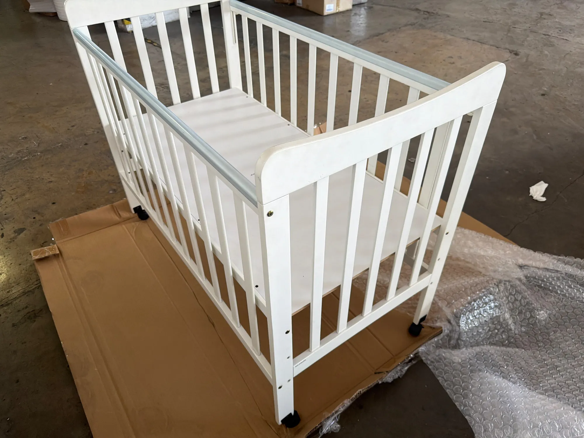 (As-is) Ayla Dropside Baby Cot with Wheels - 10