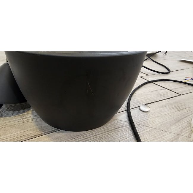(As-is) Sven Bell Pendant Lamp - Black - 3 - Black pot, black pot lid, black pot on floor, black pot on wooden floor, black