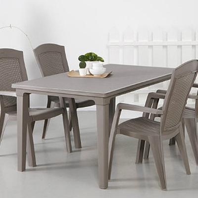 grey plastic outdoor table and chairs